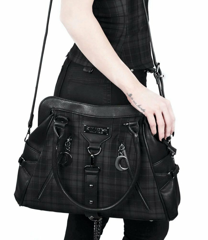 Killstar Darklands Plaid Handbag